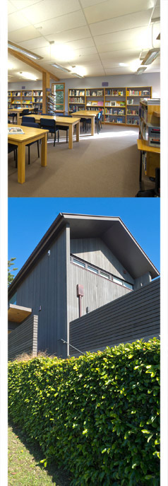 Greenlane Library Interior Finish. Reclad Improvement Entrance